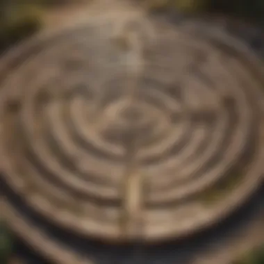 Illustration of a labyrinth symbolizing the journey to happiness