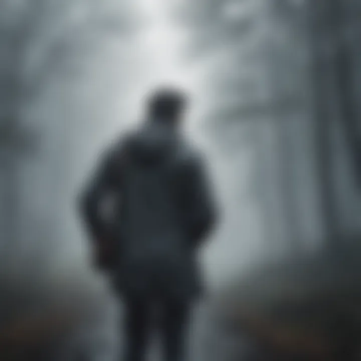 Artistic portrayal of a person trying to navigate through a dense fog symbolizing challenges in overcoming depression