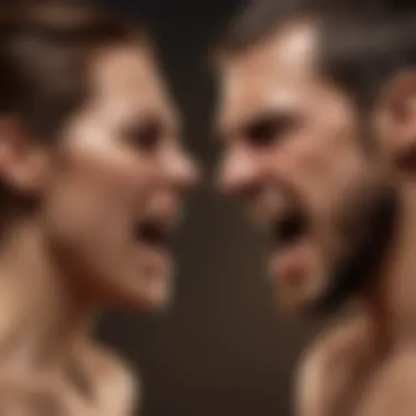 Conceptual image showing the impact of anger on relationships