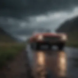 A serene landscape depicting tranquility amidst chaos