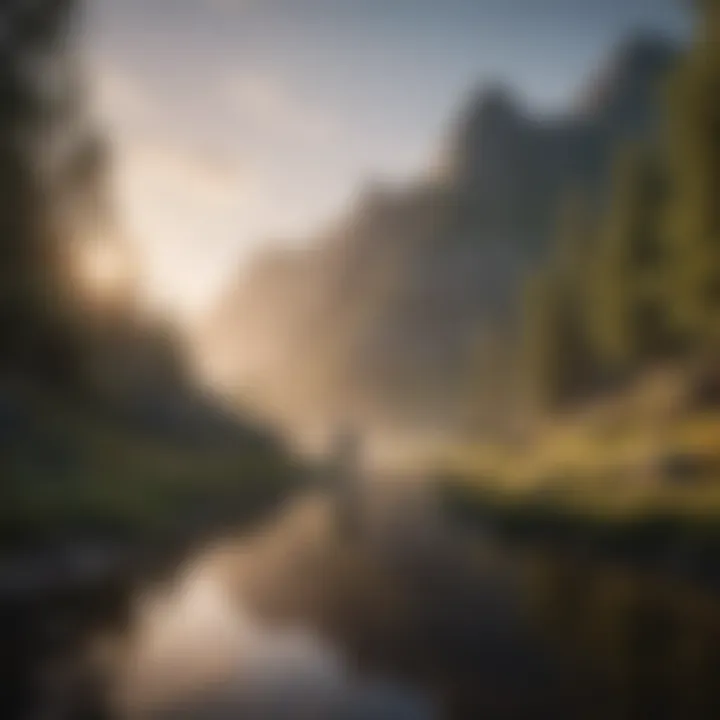 A serene landscape depicting self-reflection