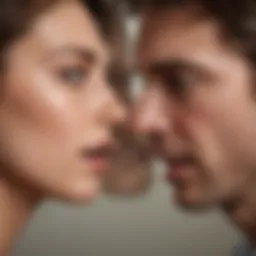 Visual representation of emotional detachment in a relationship
