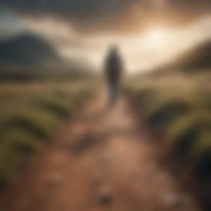 Illustration of a person walking a path of self-forgiveness