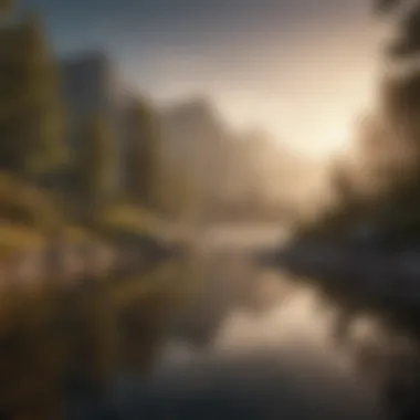 Tranquil Landscape A serene landscape illustrating tranquility and mental well-being
