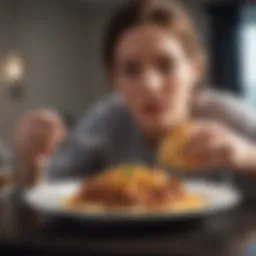 A person indulging in comfort food during a moment of stress