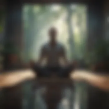 Meditation for Resilience A calm individual meditating in a tranquil environment