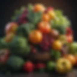 A colorful assortment of gut-friendly fruits and vegetables