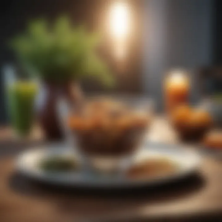 A serene table setting promoting mindful eating