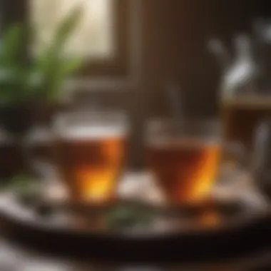 Embracing Relaxation Rituals A calming herbal tea set, suggesting relaxation and self-care.
