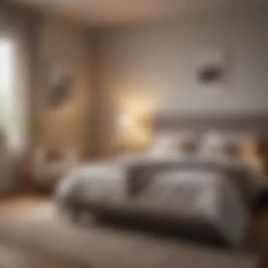Calming Bedroom Environment A serene bedroom setting with soft lighting to depict a calming atmosphere.