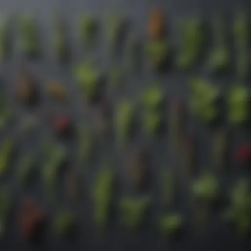 Close-up of various herbs used in parasite tinctures