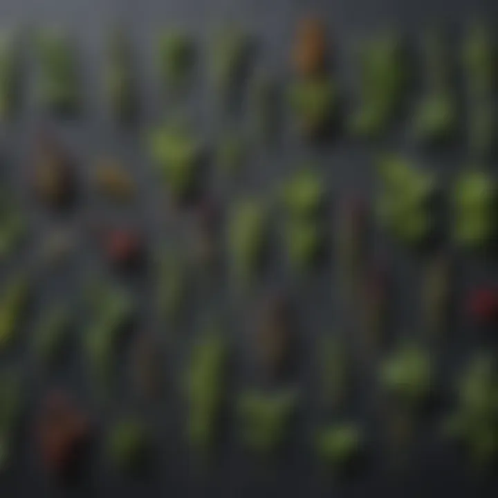 Close-up of various herbs used in parasite tinctures