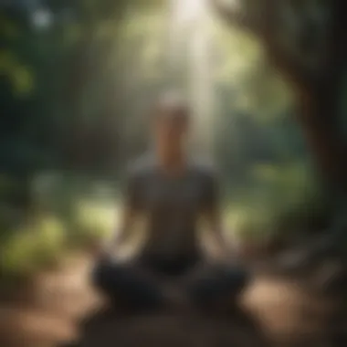 Finding Calm Through Meditation A calm individual meditating in a natural setting