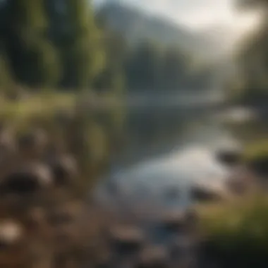 Tranquility in the Midst of Stress A serene landscape symbolizing tranquility amidst chaos