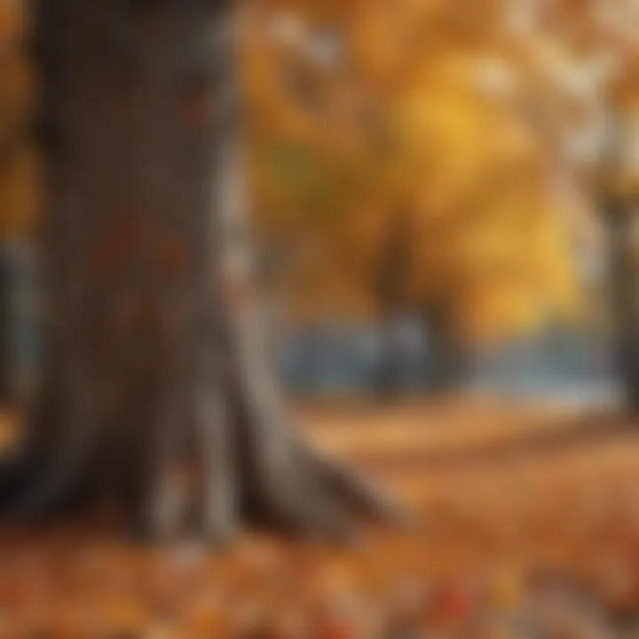 A vibrant tree shedding leaves in autumn, representing the transient nature of feelings.