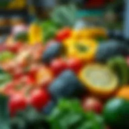 Colorful array of fresh fruits and vegetables showcasing clean eating