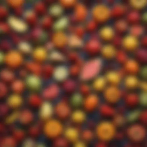 A vibrant array of fruits and vegetables showcasing their colorful diversity.