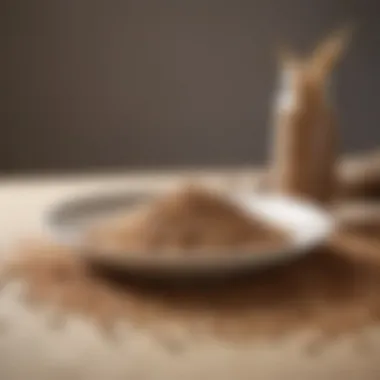 A serene setting featuring a plate of wholesome grains and seeds.
