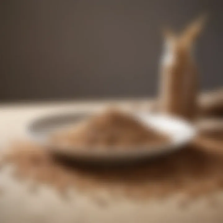 A serene setting featuring a plate of wholesome grains and seeds.