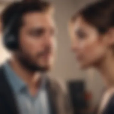 Maintaining Connection Couple communicating over a video call, symbolizing connection despite distance.