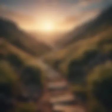 Journey Towards Recovery and Hope A mountain path leading towards a sunrise, indicating hope