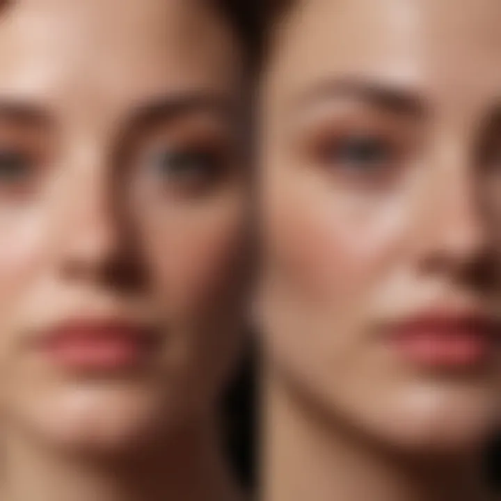 Comparison of skin texture before and after red light therapy