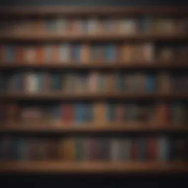 The Wisdom Within: Insights on Happiness An inspiring bookshelf filled with books on happiness and psychology, highlighting knowledge.