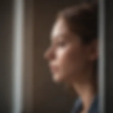 Contemplation and Emotional Reflection A woman gazing out of a window, reflecting deep emotional thoughts