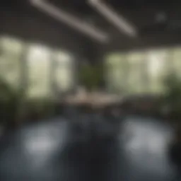 A serene workspace blending nature and technology