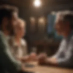 A thoughtful gathering where deep conversations take place.