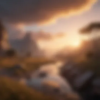 Dreamy Sunrise Inspiration Surreal sunrise in a fantasy landscape