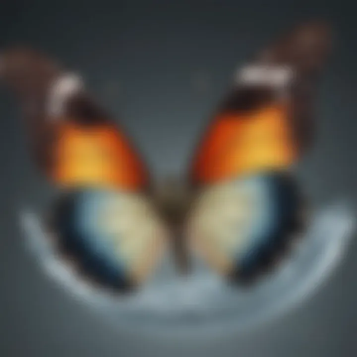 Illustration of a butterfly emerging from a cocoon symbolizing transformation through habits