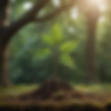 Nurturing Habits for Growth Illustration of a seedling growing into a strong tree representing habit formation and growth