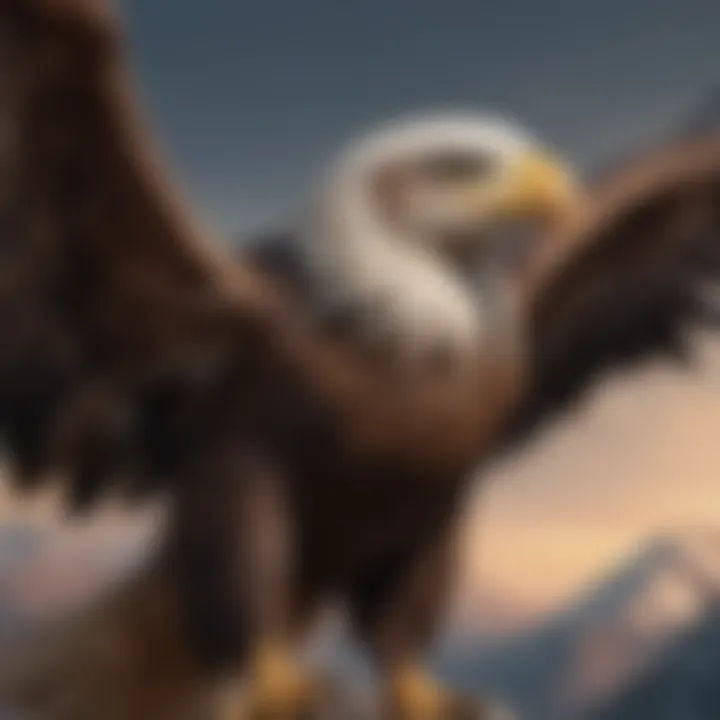 Majestic eagle soaring high symbolizing hard work and achievement