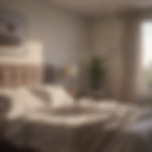 A serene bedroom scene at dawn, symbolizing a fresh start yet overshadowed by a sense of anxiety.