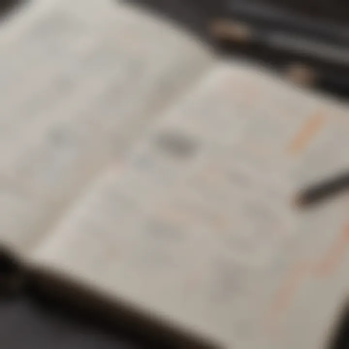 A close-up of a bullet journal with neatly written goals and tasks
