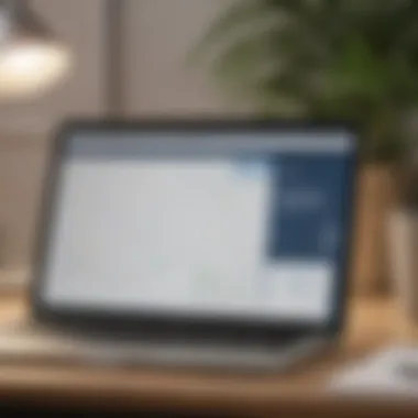 Digital Calendar in an Organized Workspace An organized workspace featuring a digital calendar on a laptop