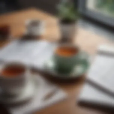Mindful Planning in a Serene Environment A serene environment with a cup of tea and a planner for mindful planning