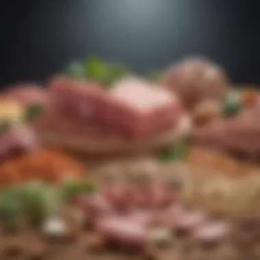 A colorful assortment of proteins like legumes and lean meats