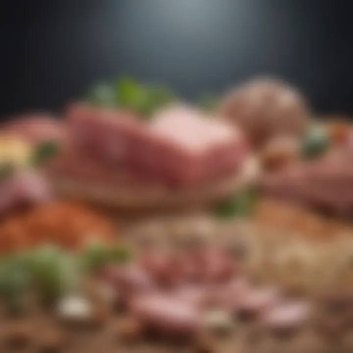 A colorful assortment of proteins like legumes and lean meats