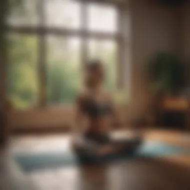 Person practicing yoga in a peaceful environment